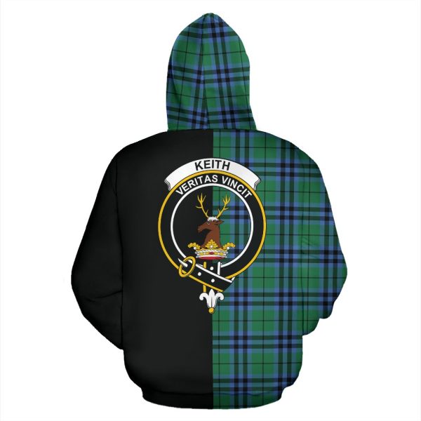 Keith Ancient Tartan Crest Zipper Hoodie - Half Of Me Style Hot on Sale - Image 3