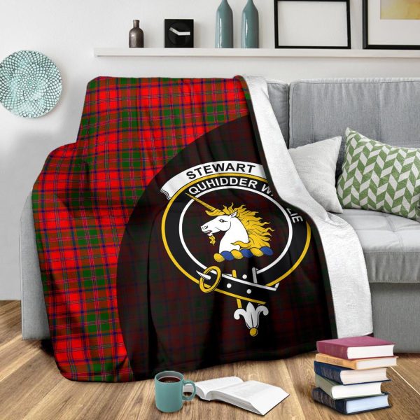 Stewart of Appin Modern Tartan Crest Blanket - 3 Sizes Fashion - Image 4