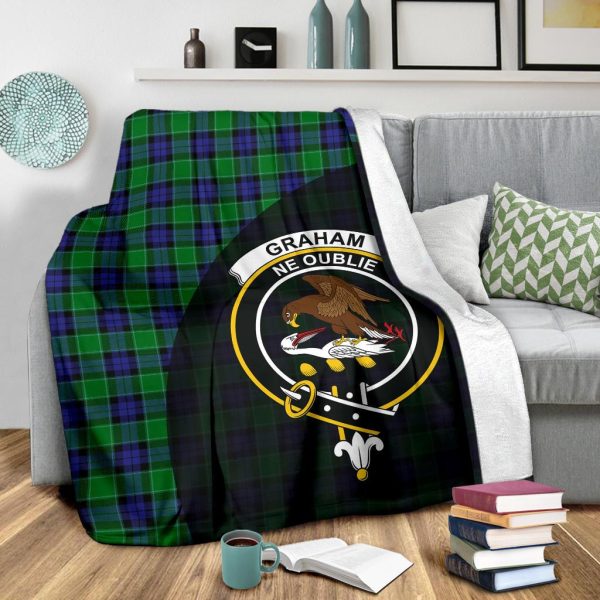 Graham of Menteith Modern Tartan Crest Blanket Wave Style Online Sale - Image 3
