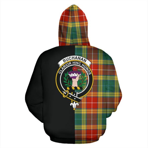 Buchanan Family Old Sett Tartan Crest Zipper Hoodie - Half Of Me Style Online Hot Sale - Image 3